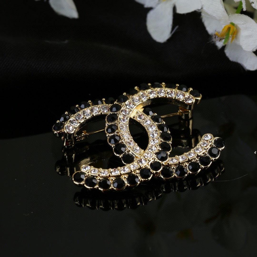 Chanel Double C Crystal Brooch – New Collection