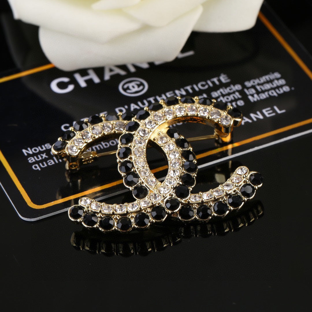 Chanel Double C Crystal Brooch – New Collection