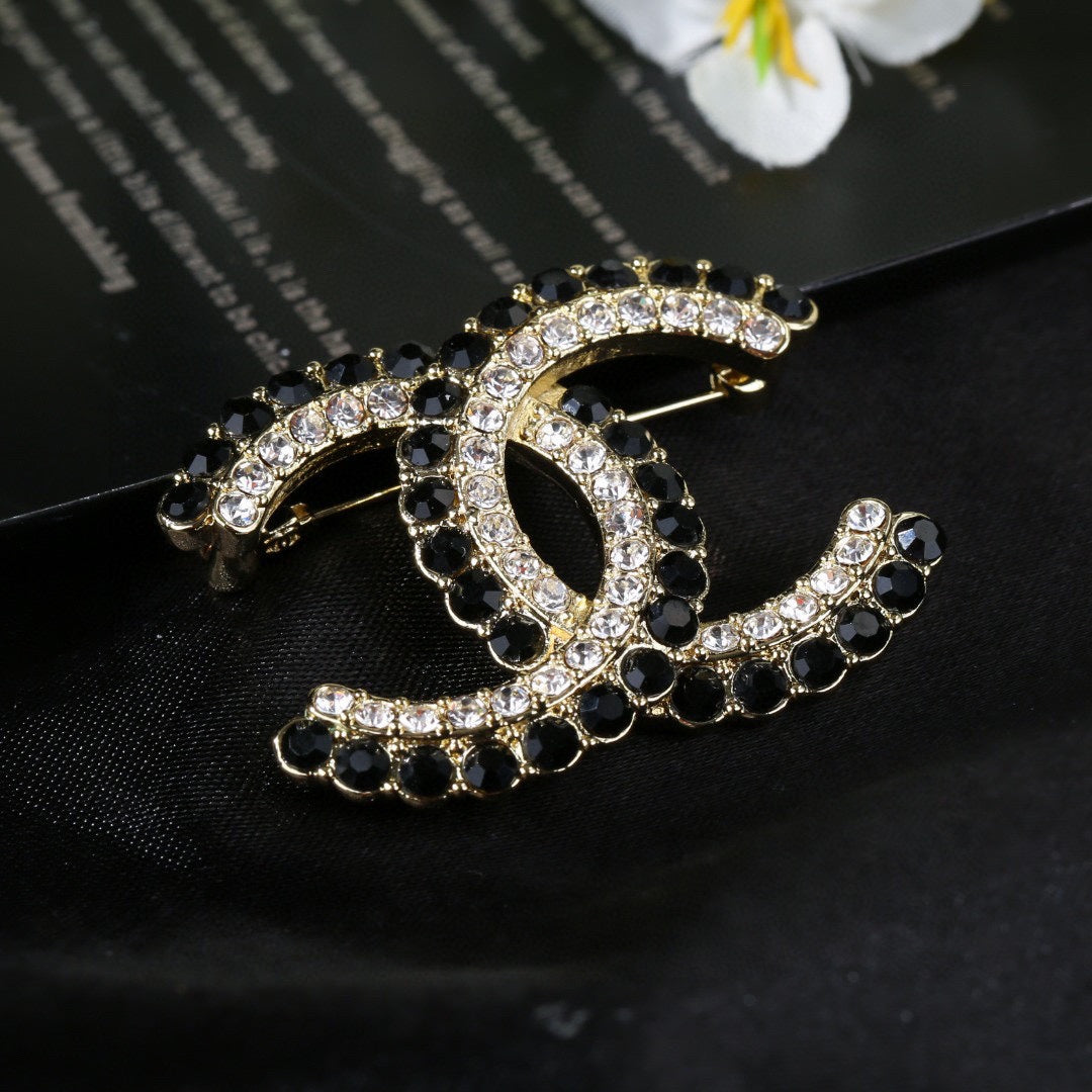 Chanel Double C Crystal Brooch – New Collection