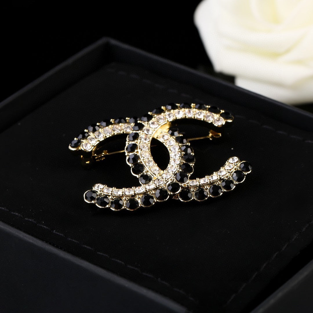 Chanel Double C Crystal Brooch – New Collection