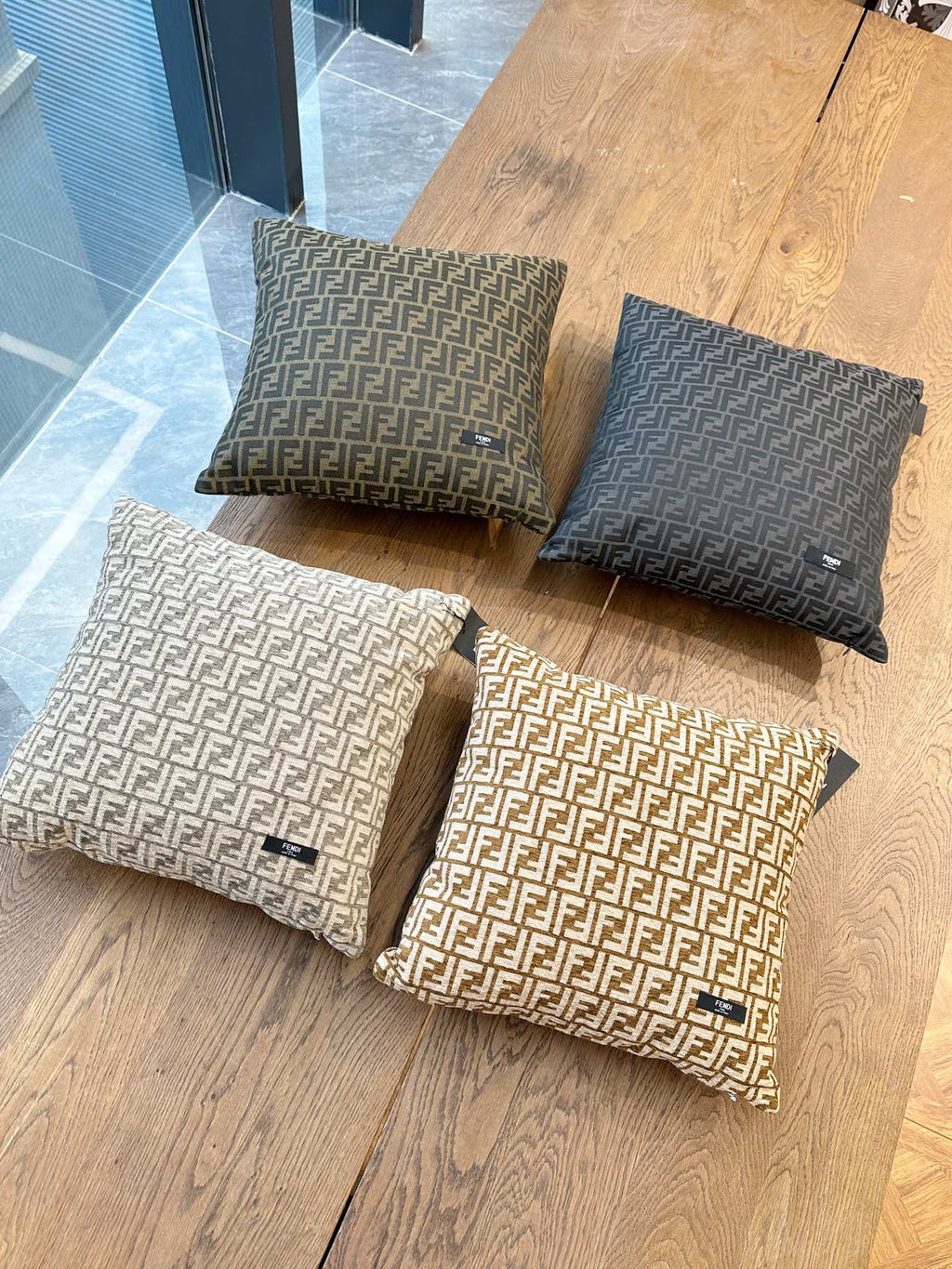 Fendi Casa Monogram Houndstooth Pillow
