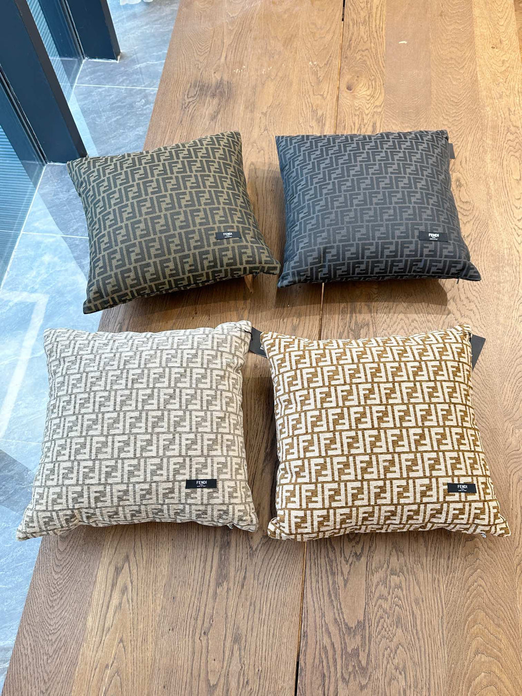 Fendi Casa Monogram Houndstooth Pillow