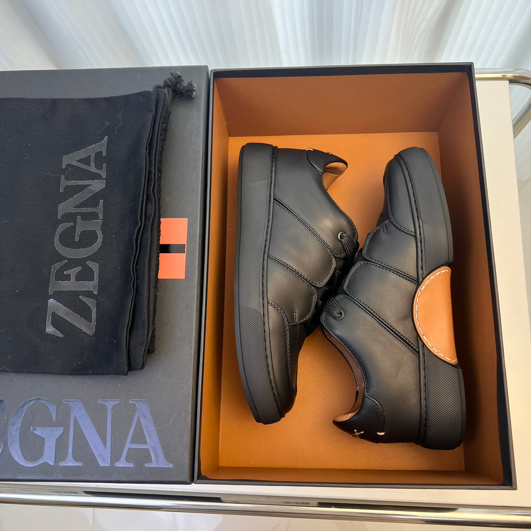 Zegna TIZIANO Calfskin Low-Top Sneakers