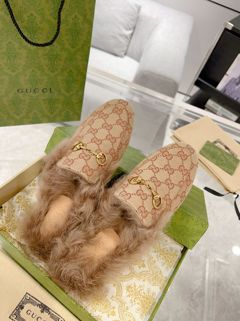 Gucci Toscana Sheepskin Loafers