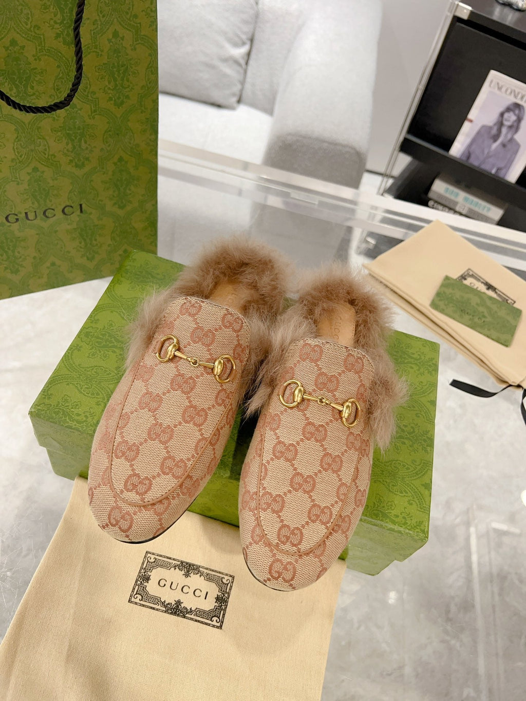 Gucci Toscana Sheepskin Loafers