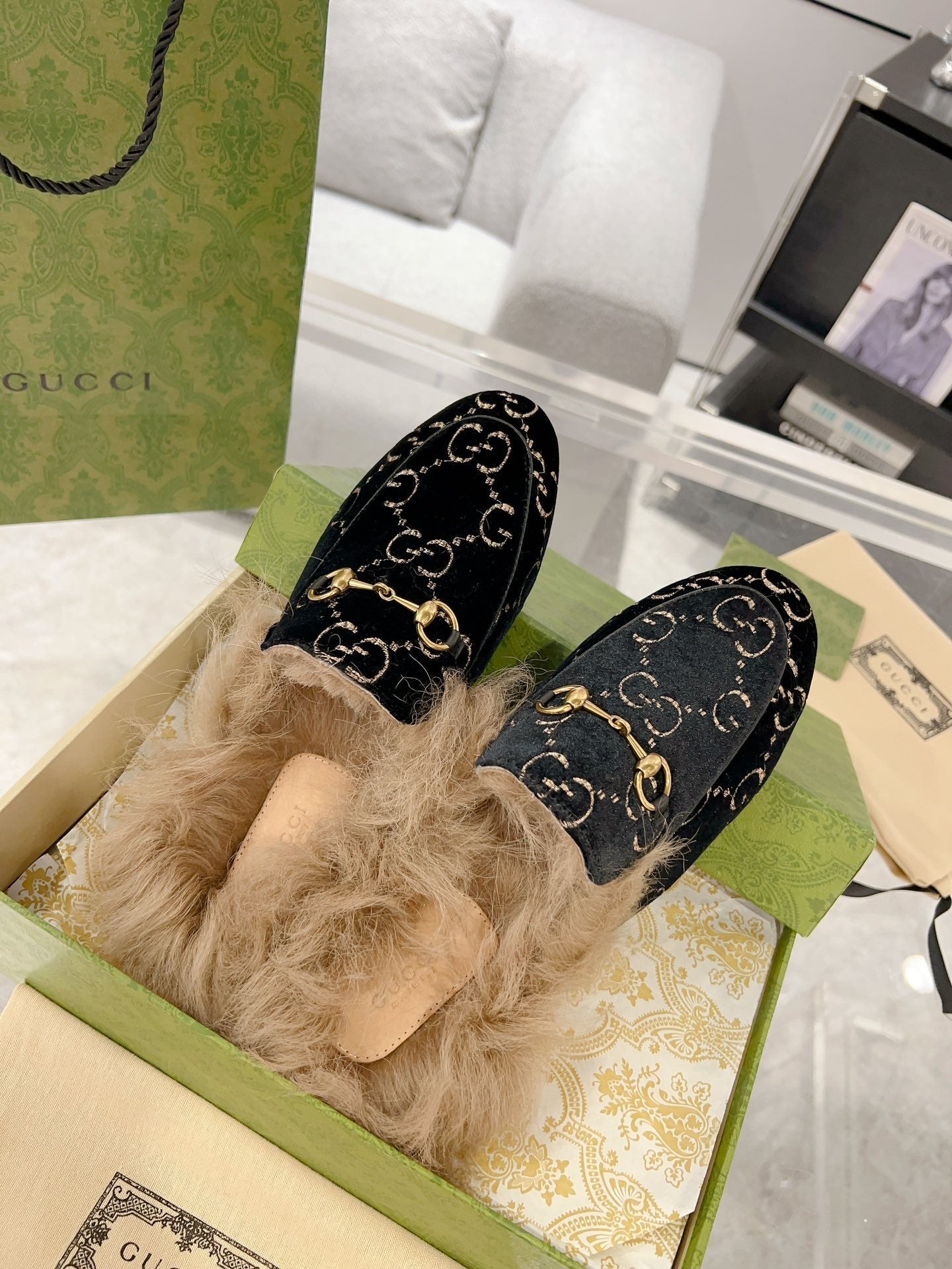 Gucci Toscana Sheepskin Loafers