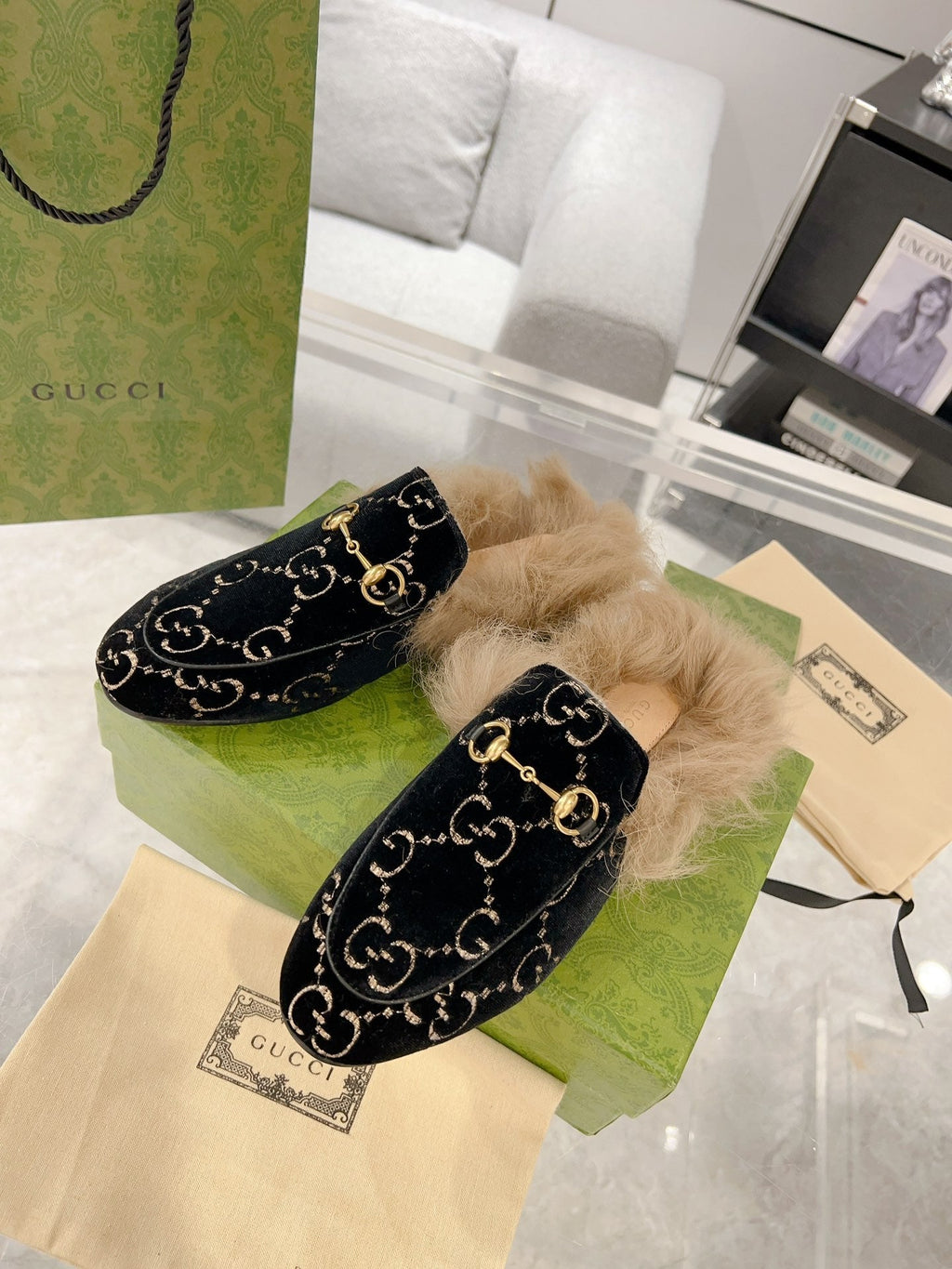 Gucci Toscana Sheepskin Loafers