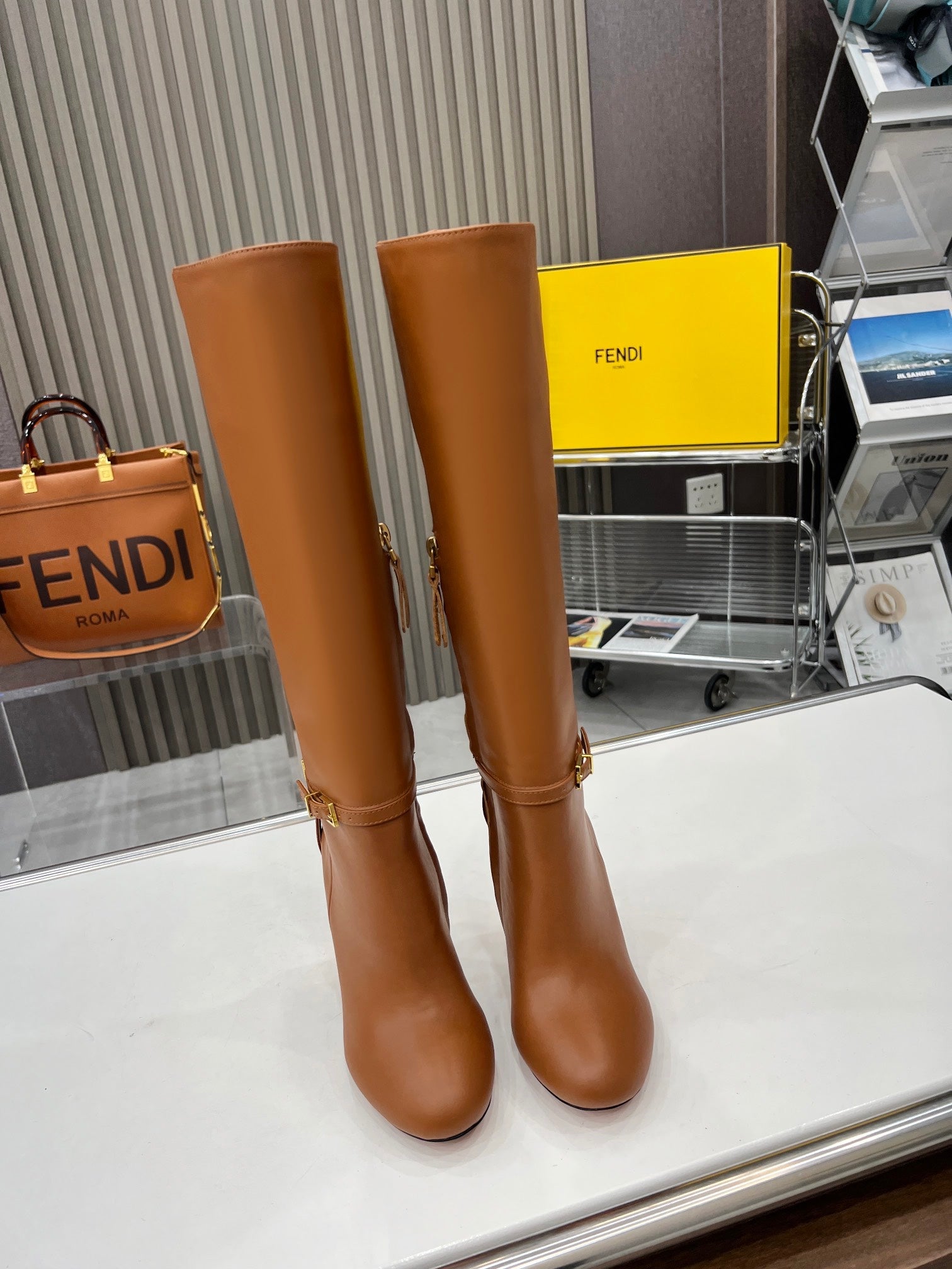Fendi Delfina Runway Round Toe Boots
