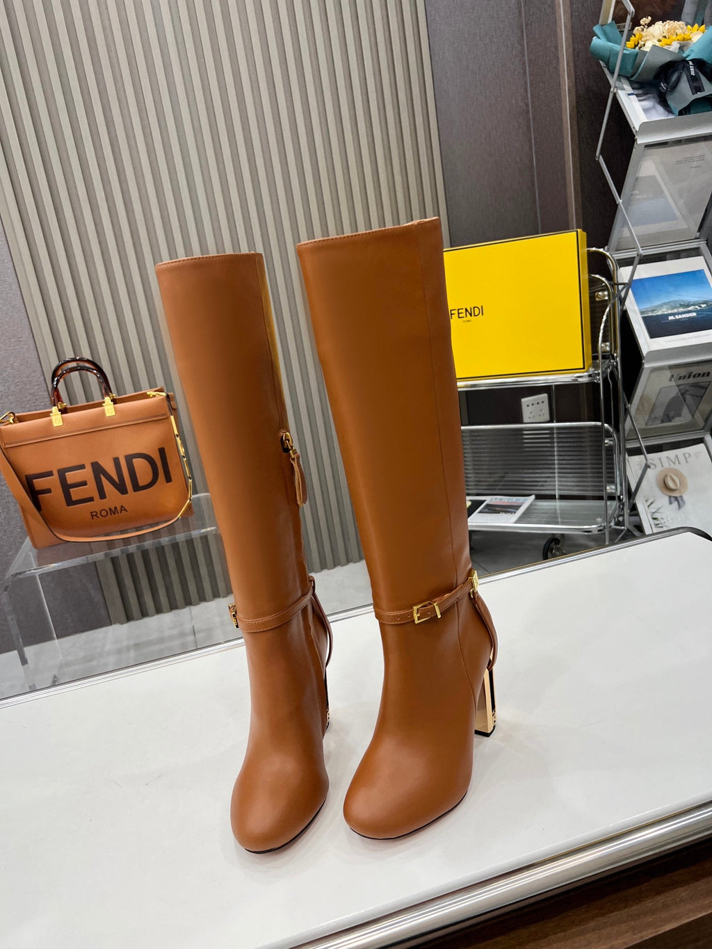 Fendi Delfina Runway Round Toe Boots