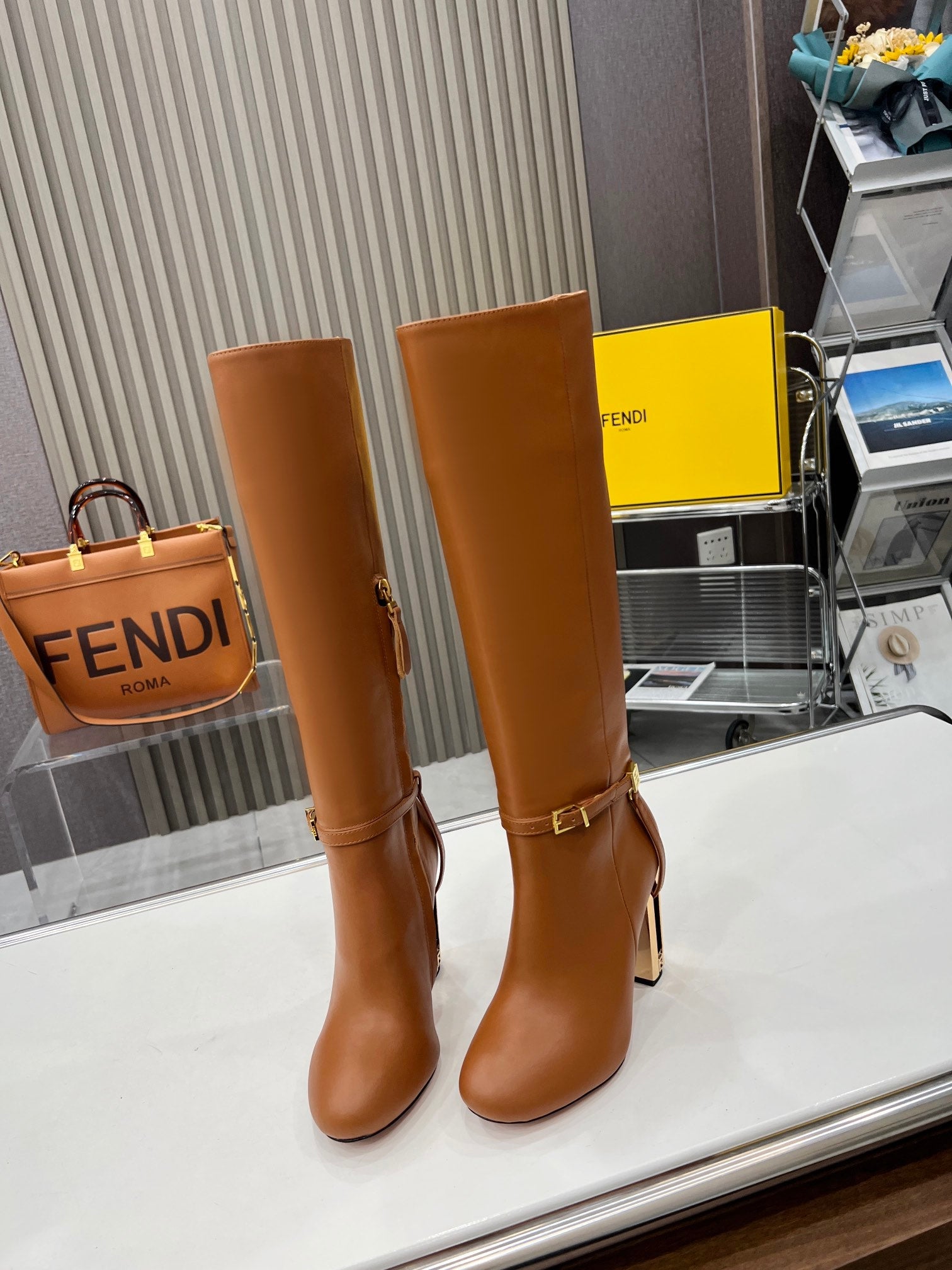Fendi Delfina Runway Round Toe Boots