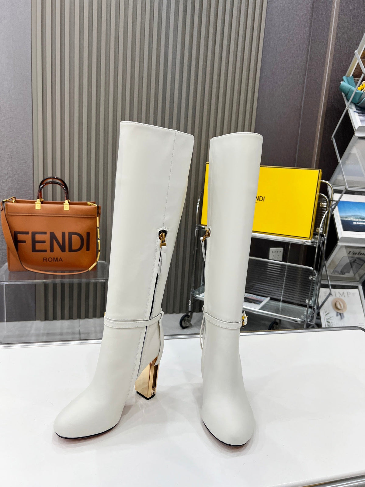 Fendi Delfina Runway Round Toe Boots