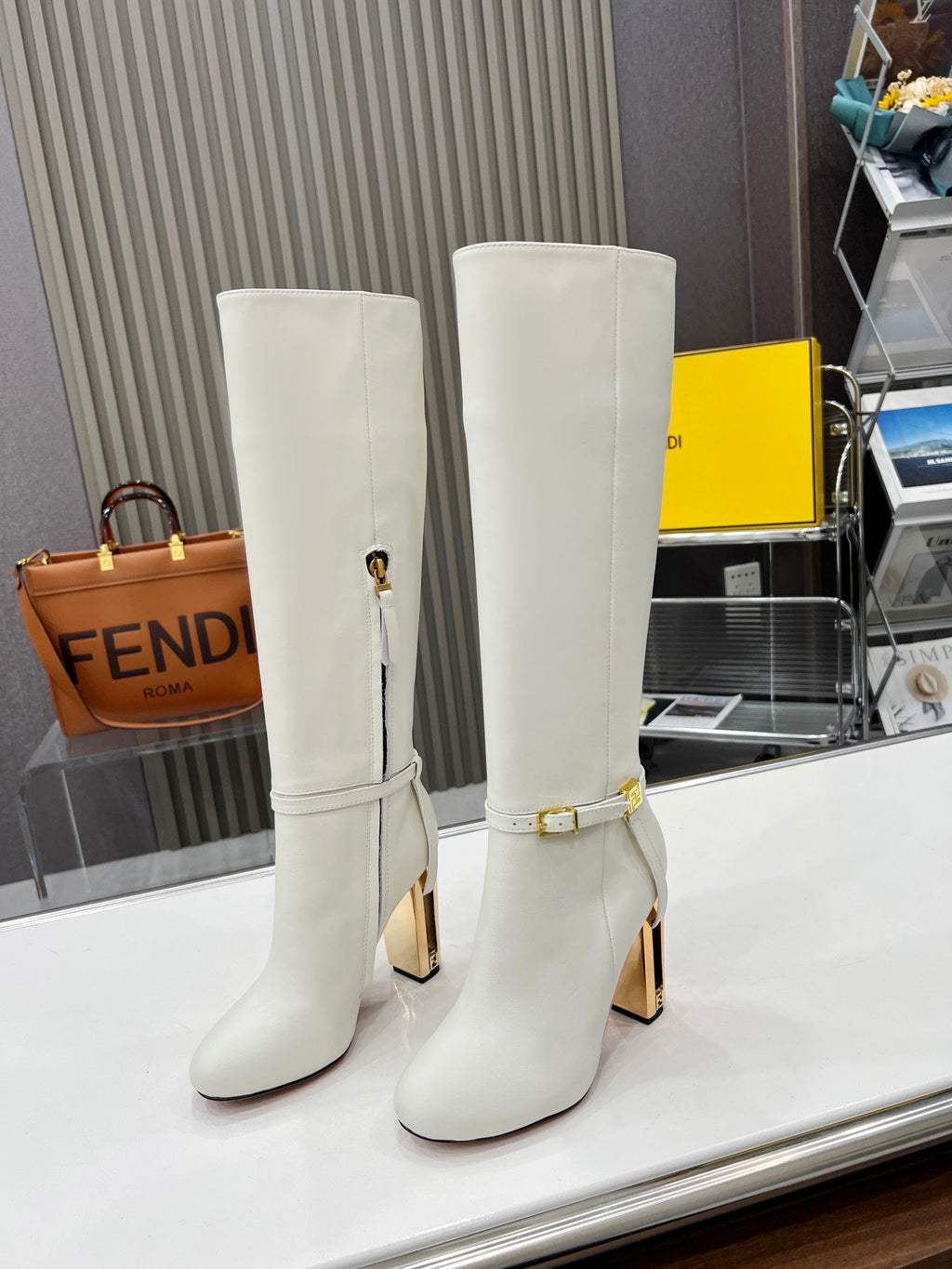 Fendi Delfina Runway Round Toe Boots