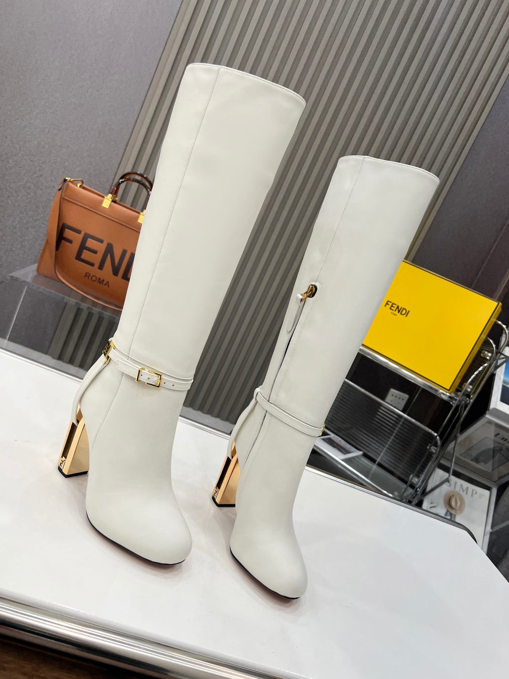Fendi Delfina Runway Round Toe Boots