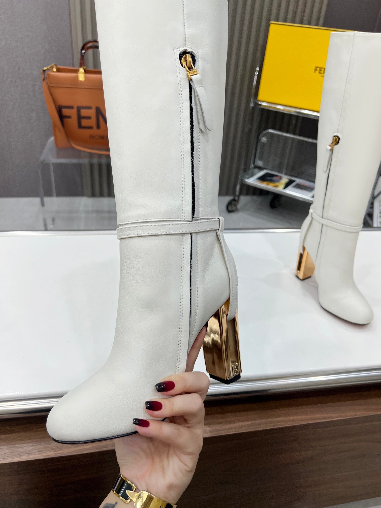 Fendi Delfina Runway Round Toe Boots
