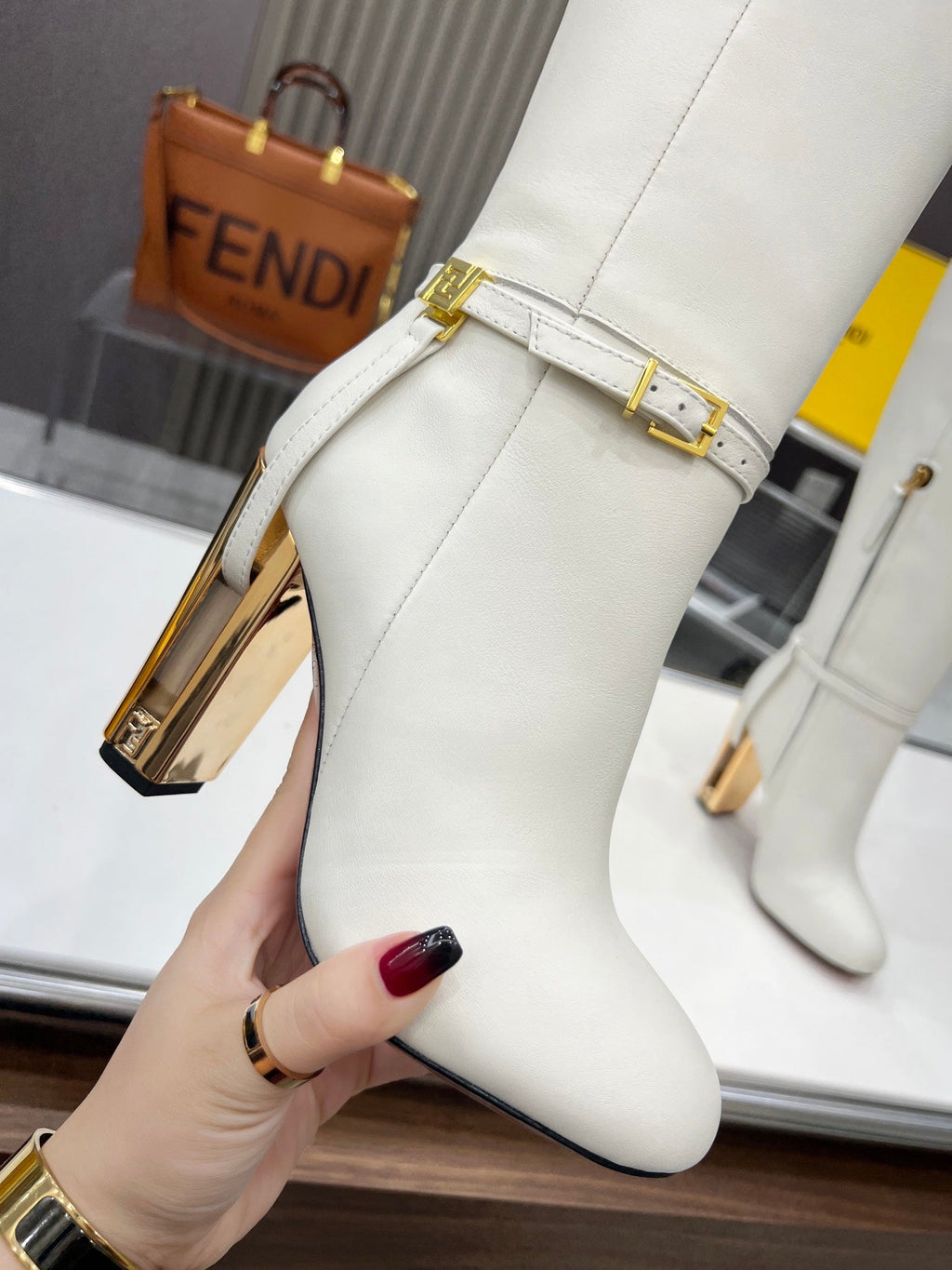 Fendi Delfina Runway Round Toe Boots