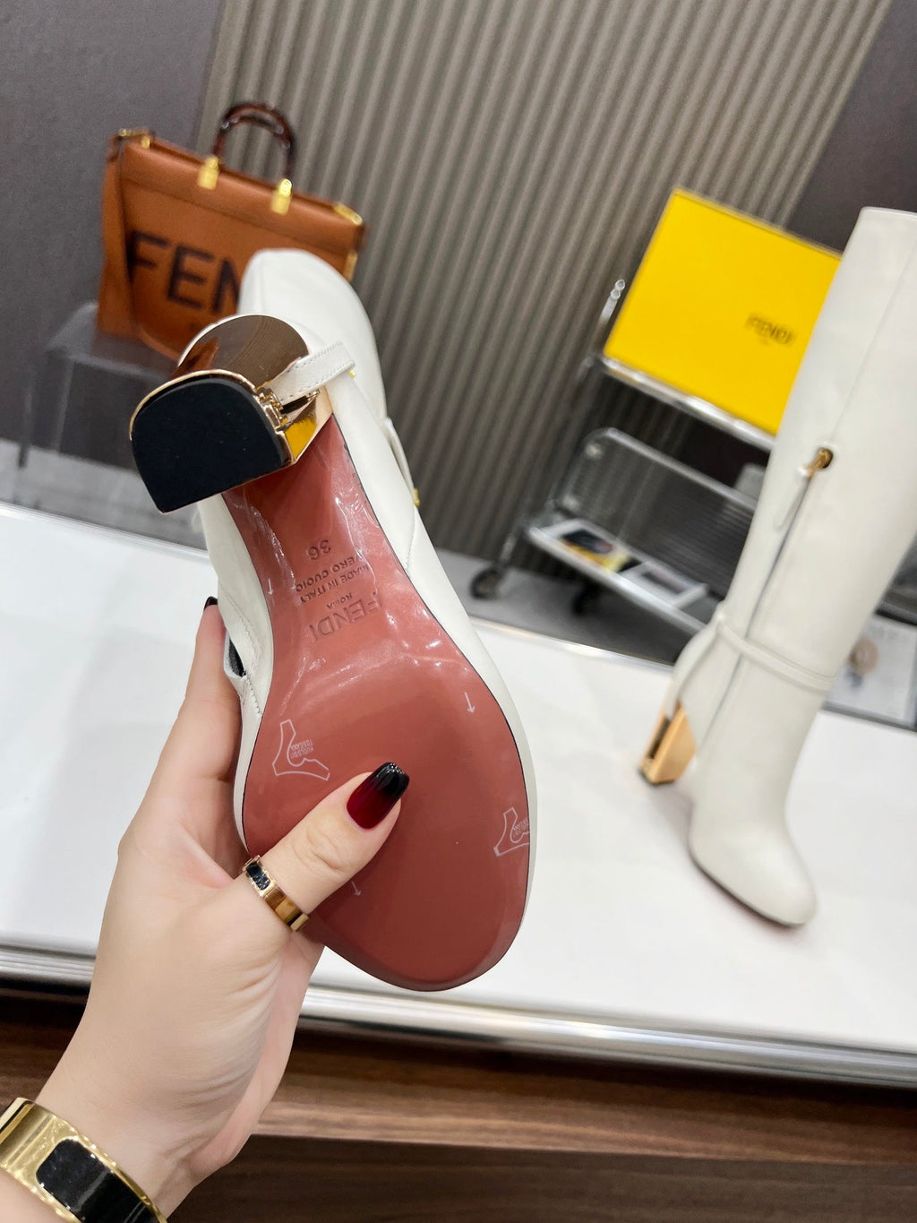 Fendi Delfina Runway Round Toe Boots