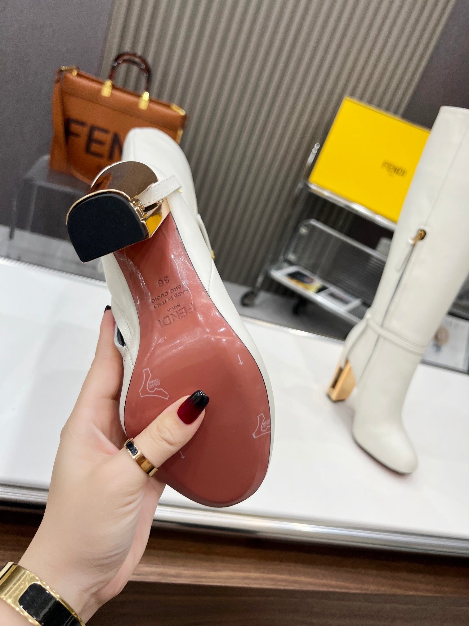 Fendi Delfina Runway Round Toe Boots