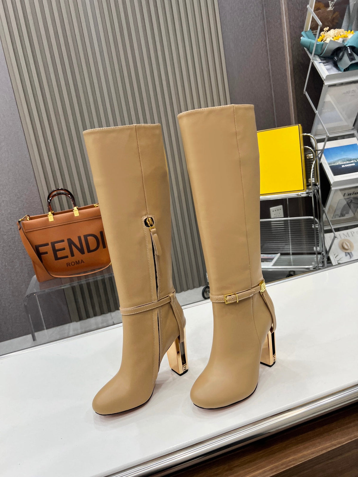 Fendi Delfina Runway Round Toe Boots
