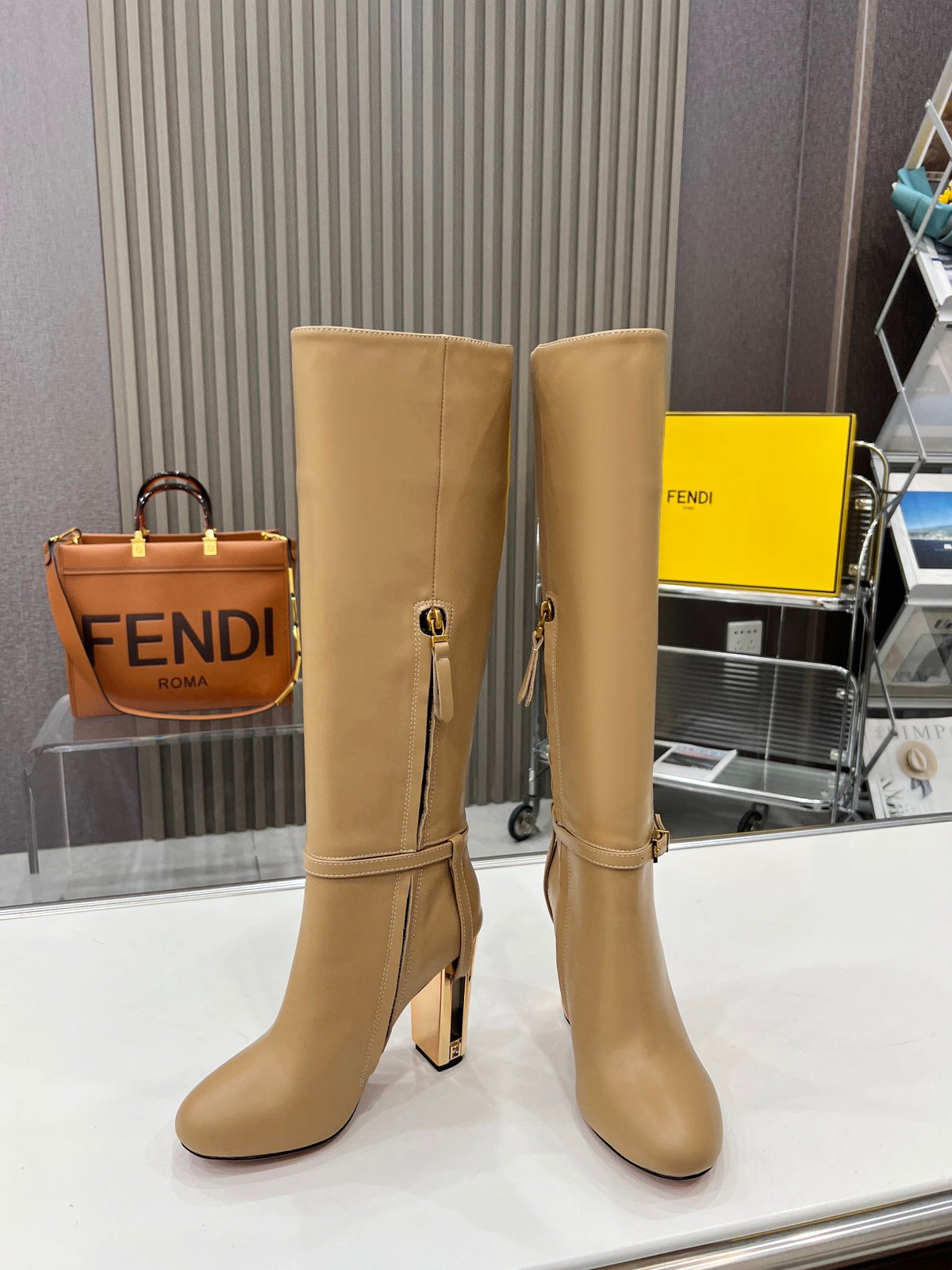 Fendi Delfina Runway Round Toe Boots