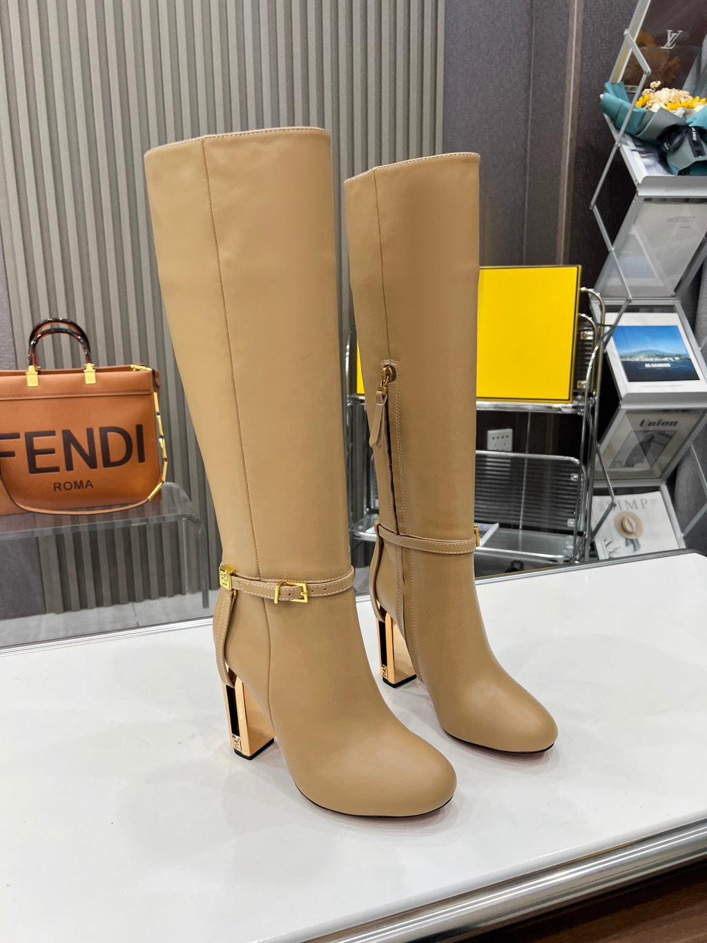 Fendi Delfina Runway Round Toe Boots