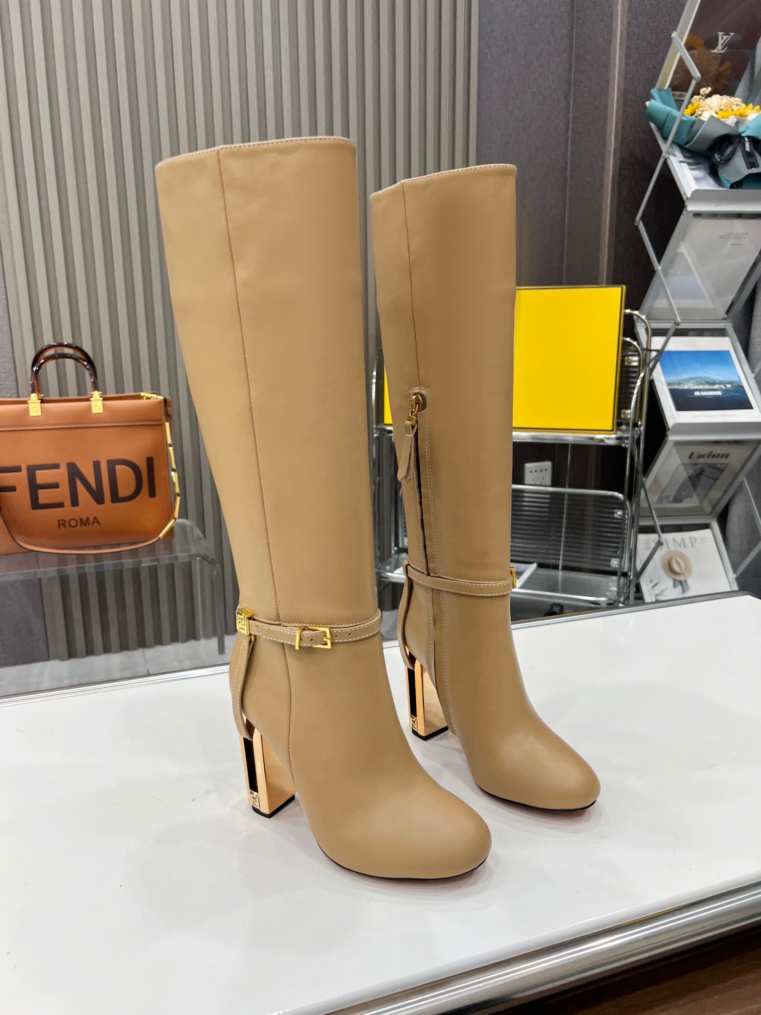 Fendi Delfina Runway Round Toe Boots