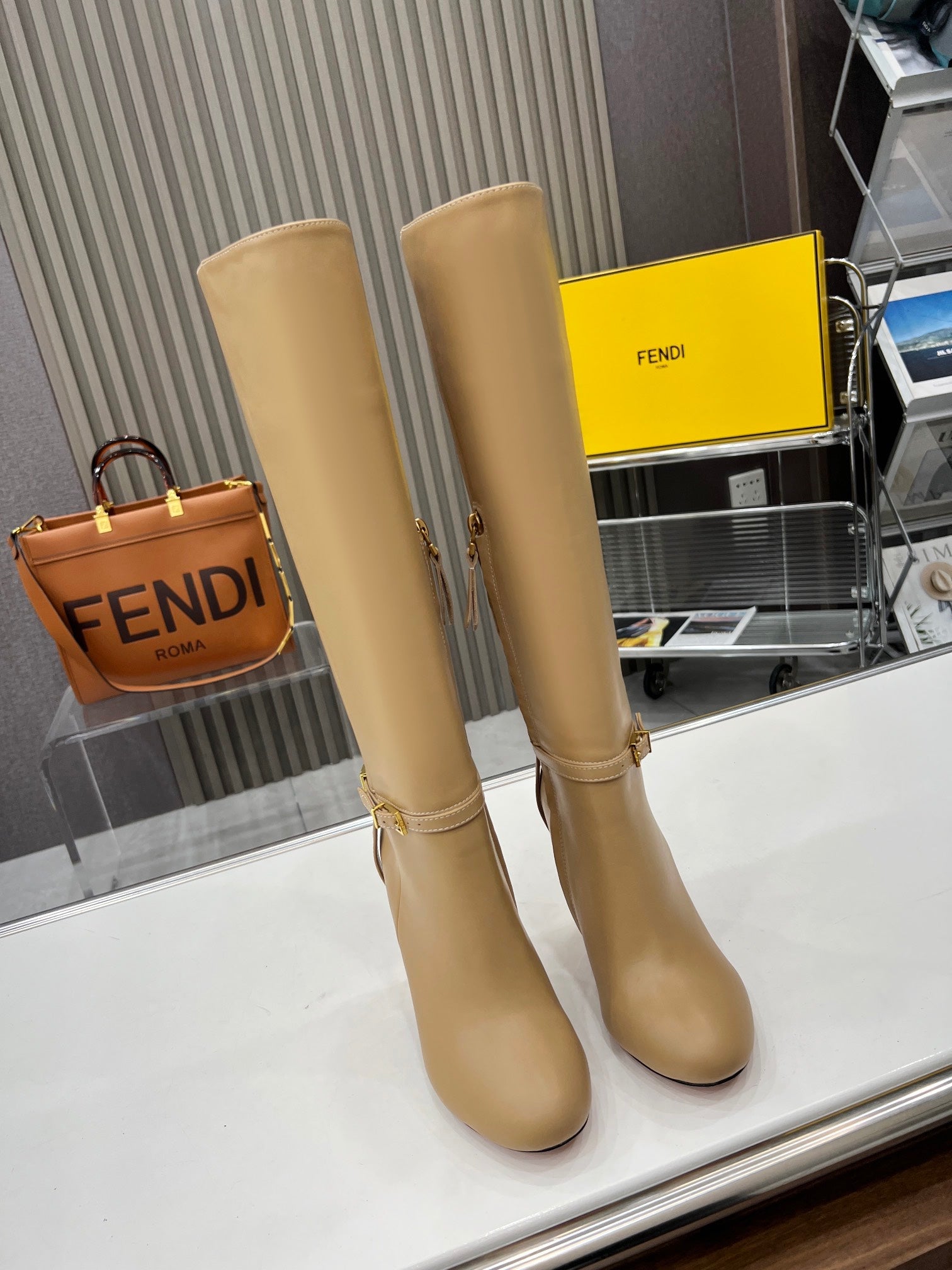 Fendi Delfina Runway Round Toe Boots