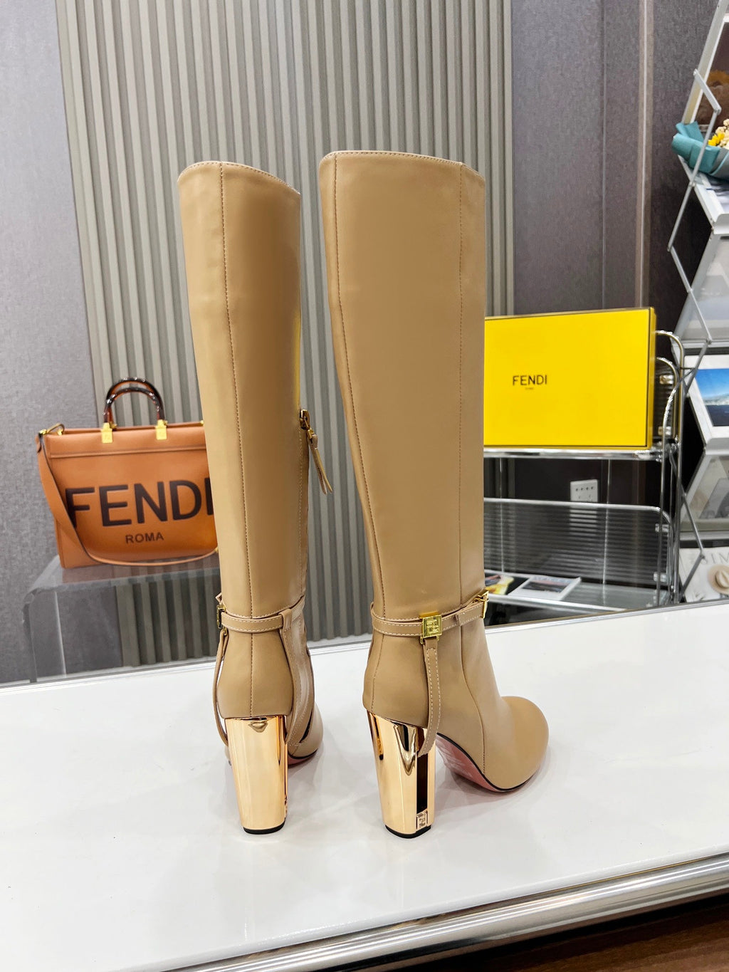 Fendi Delfina Runway Round Toe Boots