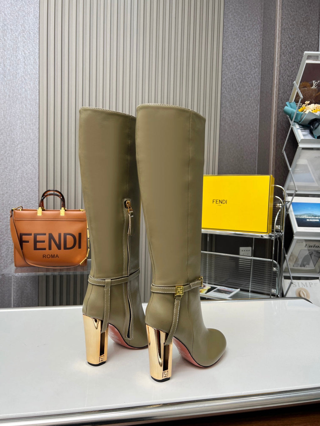 Fendi Delfina Runway Round Toe Boots