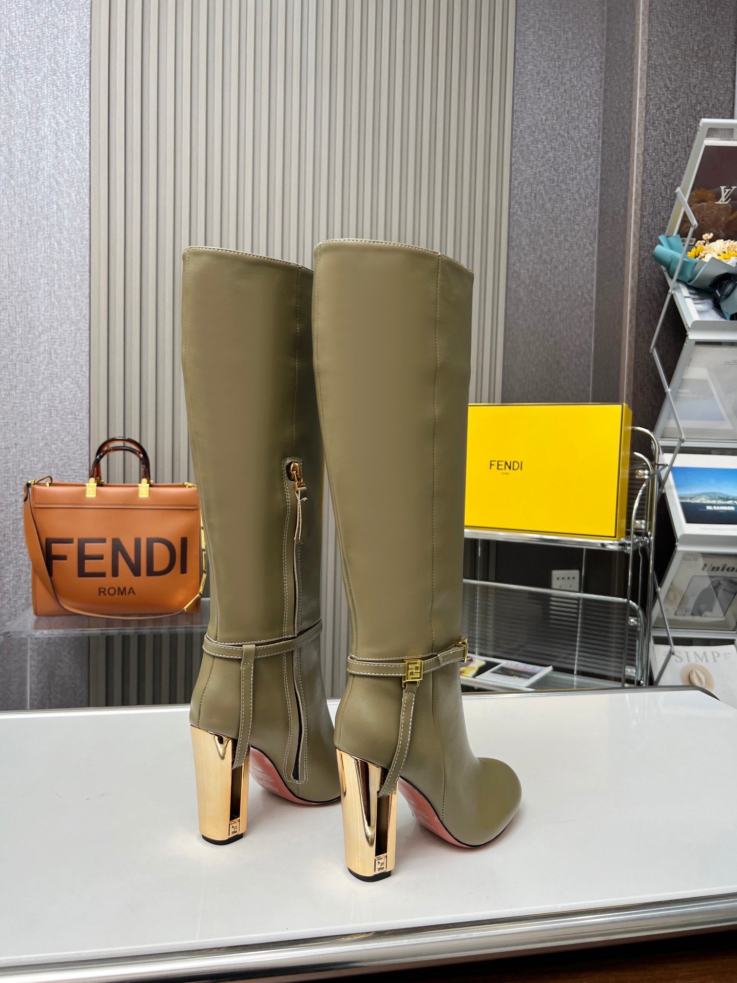 Fendi Delfina Runway Round Toe Boots