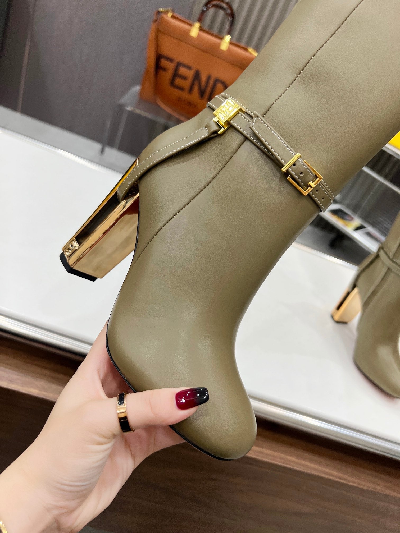 Fendi Delfina Runway Round Toe Boots
