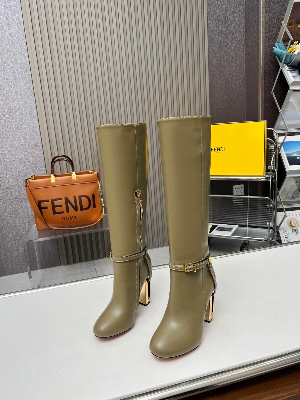 Fendi Delfina Runway Round Toe Boots