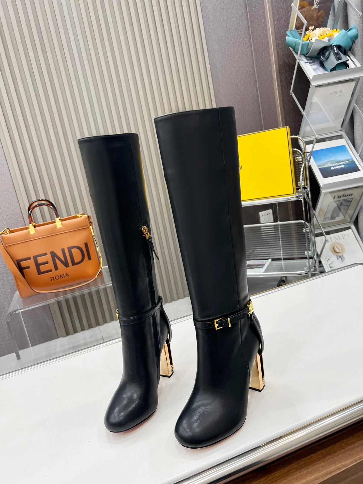 Fendi Delfina Runway Round Toe Boots