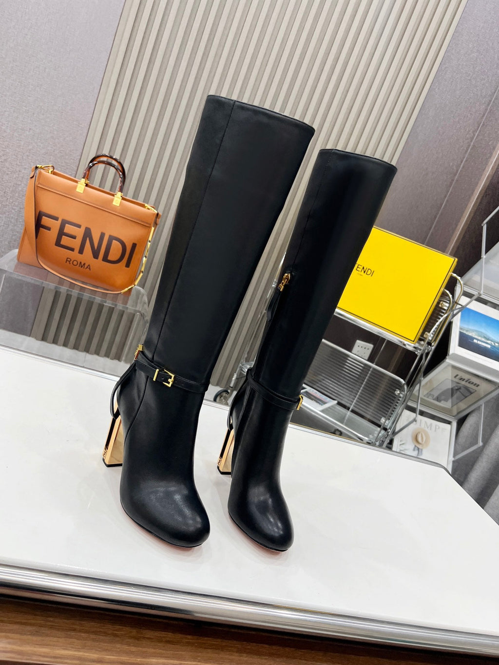 Fendi Delfina Runway Round Toe Boots