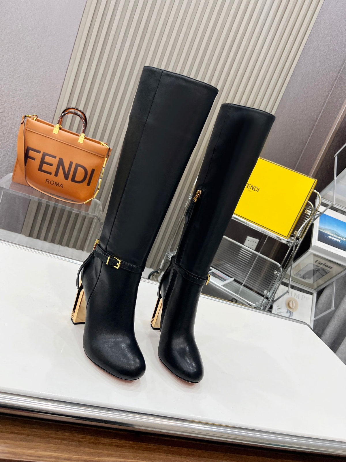 Fendi Delfina Runway Round Toe Boots