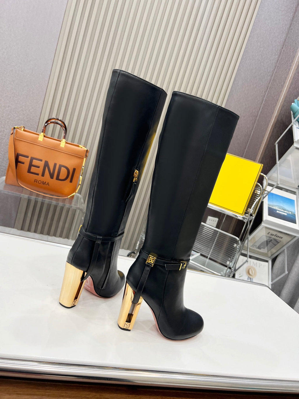 Fendi Delfina Runway Round Toe Boots