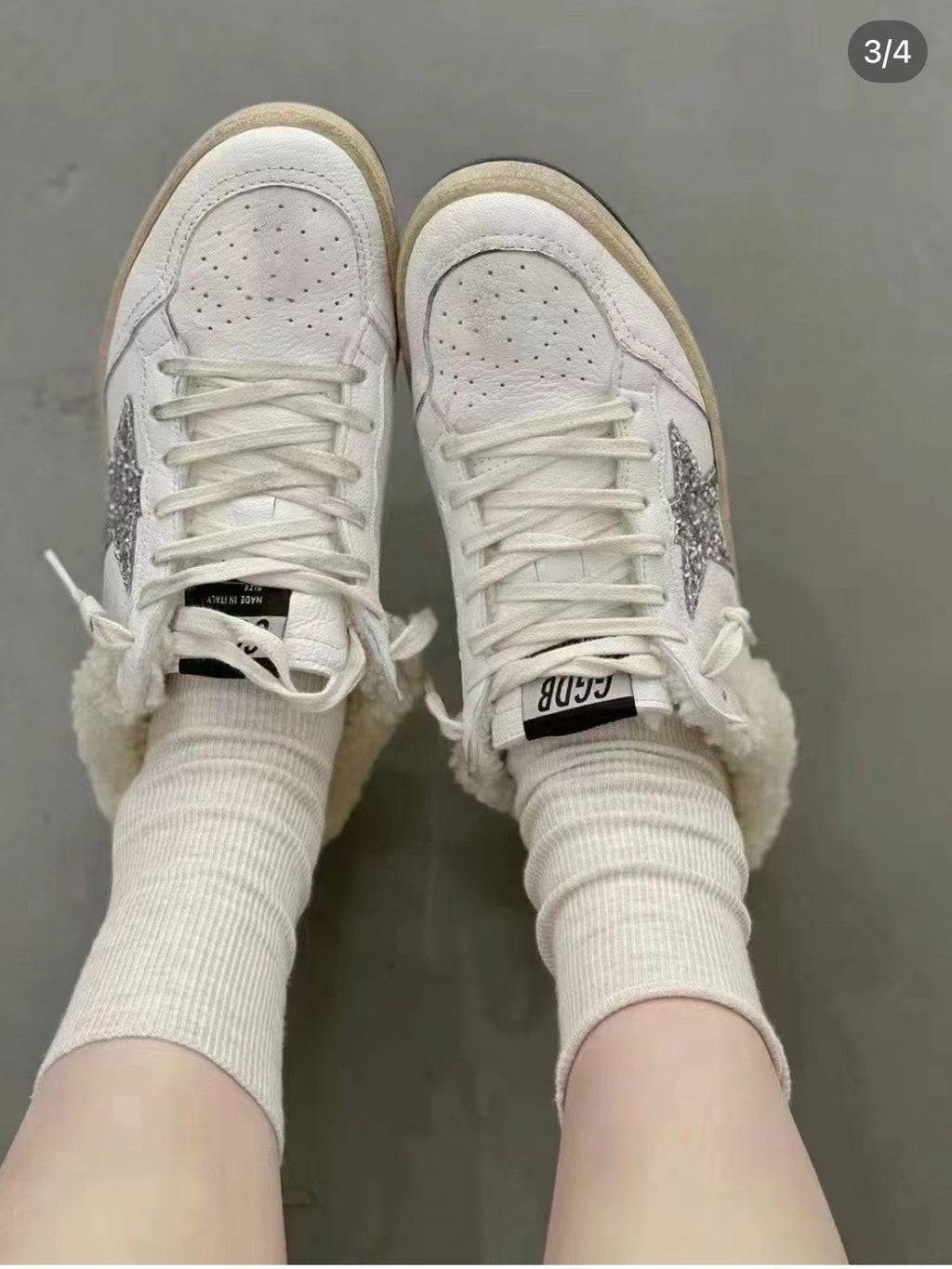 Golden Goose SUPERSTAR Silver Star Wool Mules – 2023FW