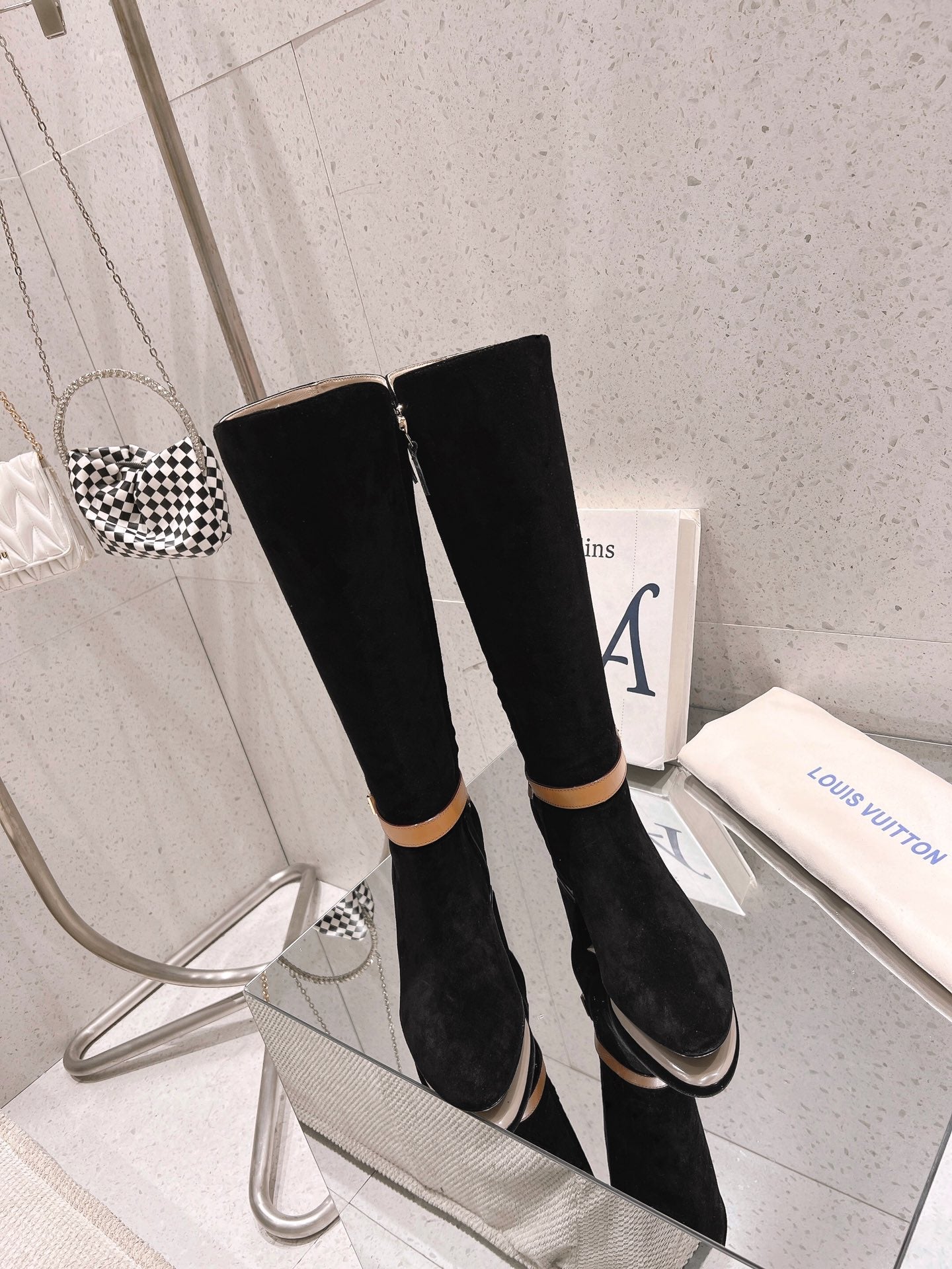 Louis Vuitton Parisienne Leather Knee-High Boots