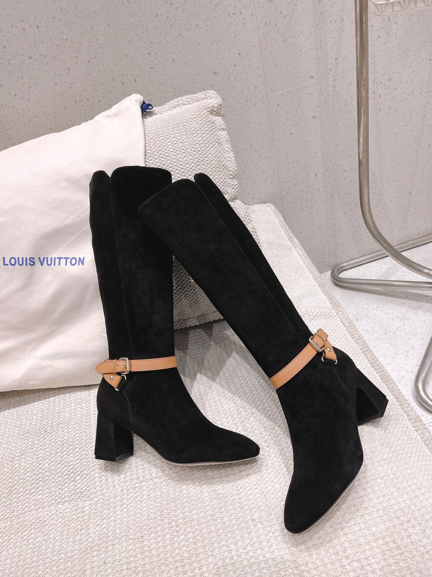 Louis Vuitton Parisienne Leather Knee-High Boots