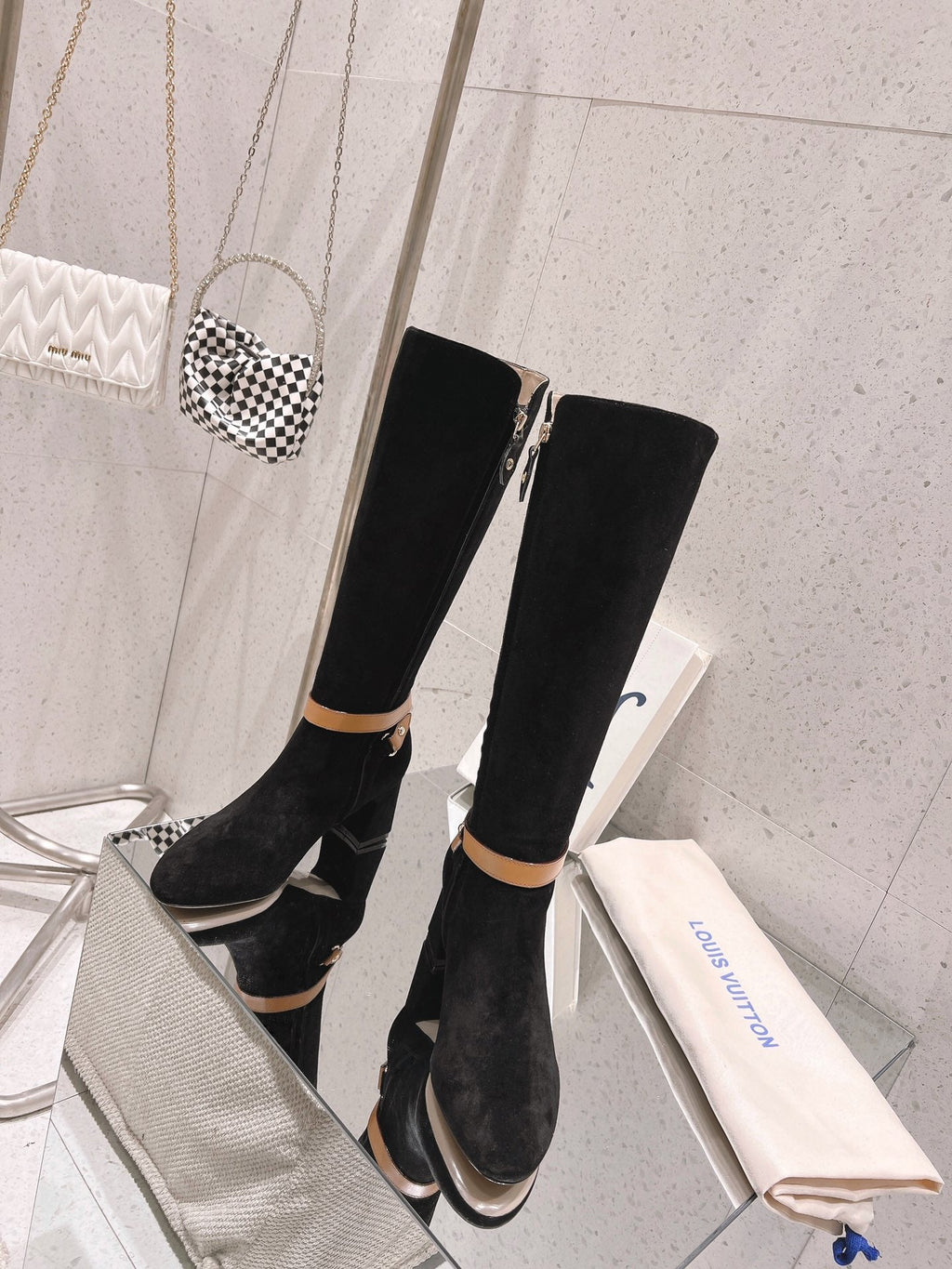 Louis Vuitton Parisienne Leather Knee-High Boots