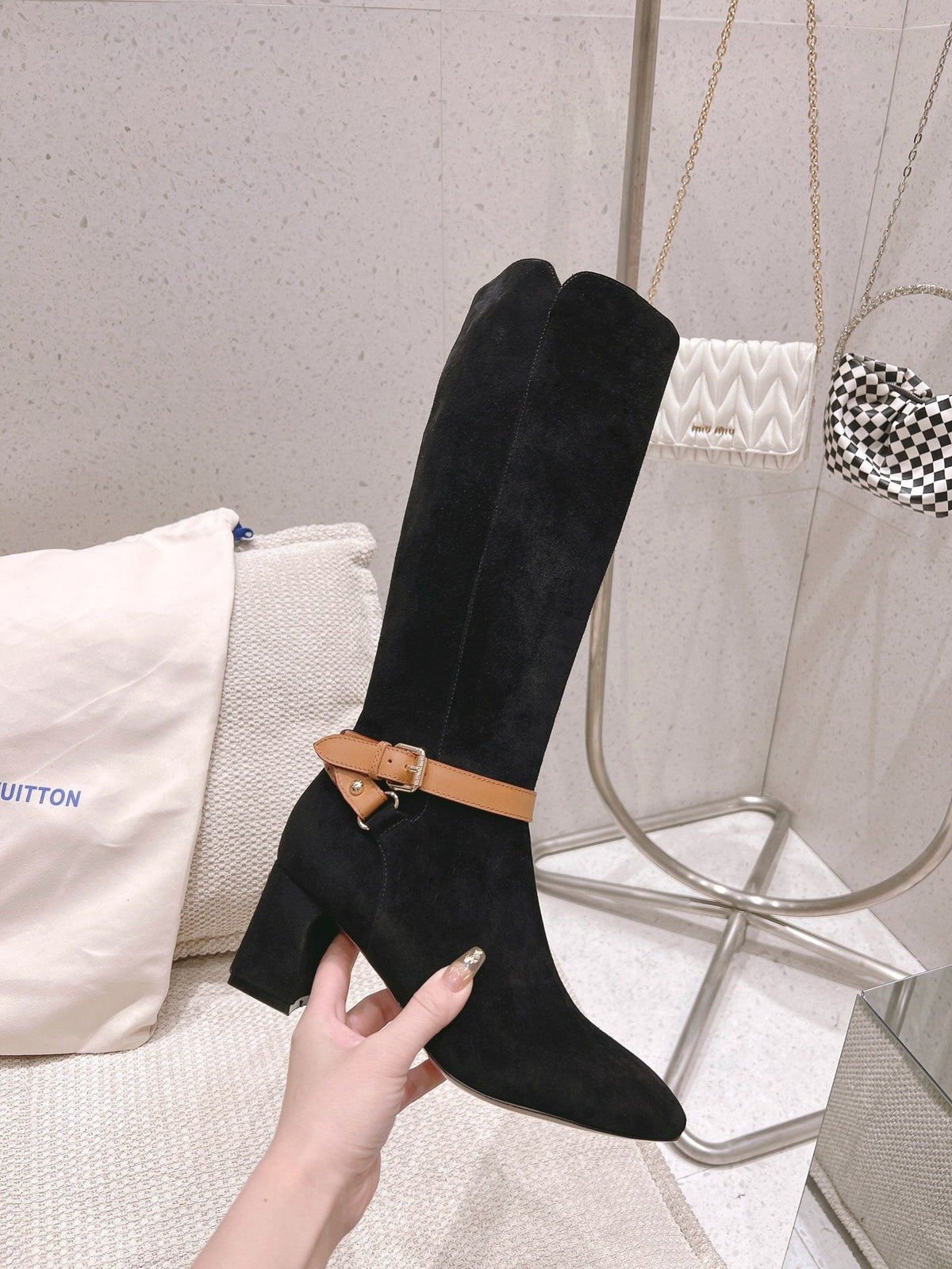 Louis Vuitton Parisienne Leather Knee-High Boots