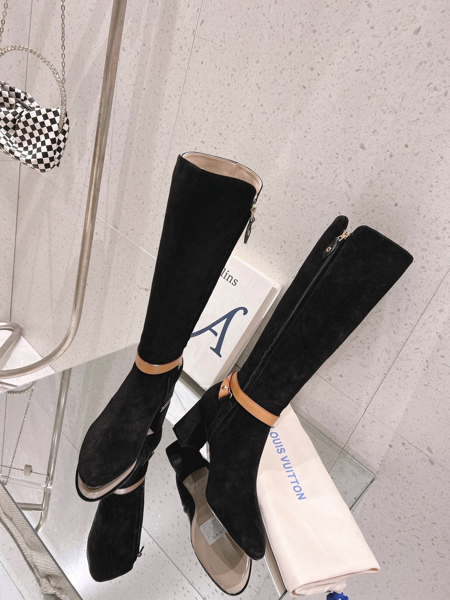 Louis Vuitton Parisienne Leather Knee-High Boots