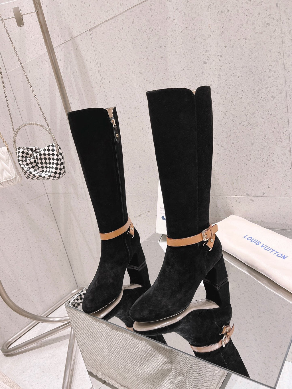 Louis Vuitton Parisienne Leather Knee-High Boots
