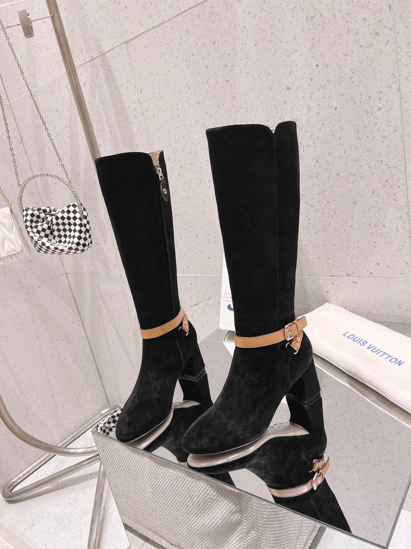 Louis Vuitton Parisienne Leather Knee-High Boots