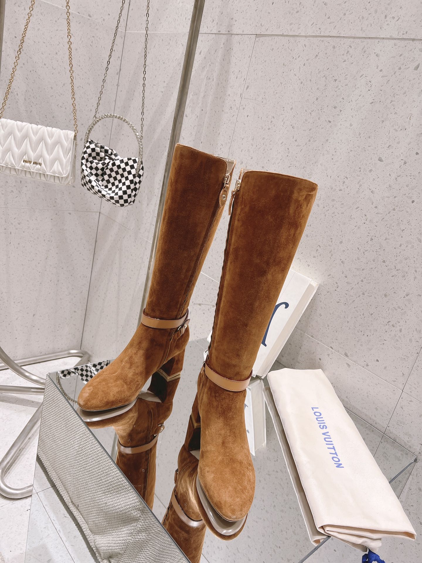 Louis Vuitton Parisienne Leather Knee-High Boots