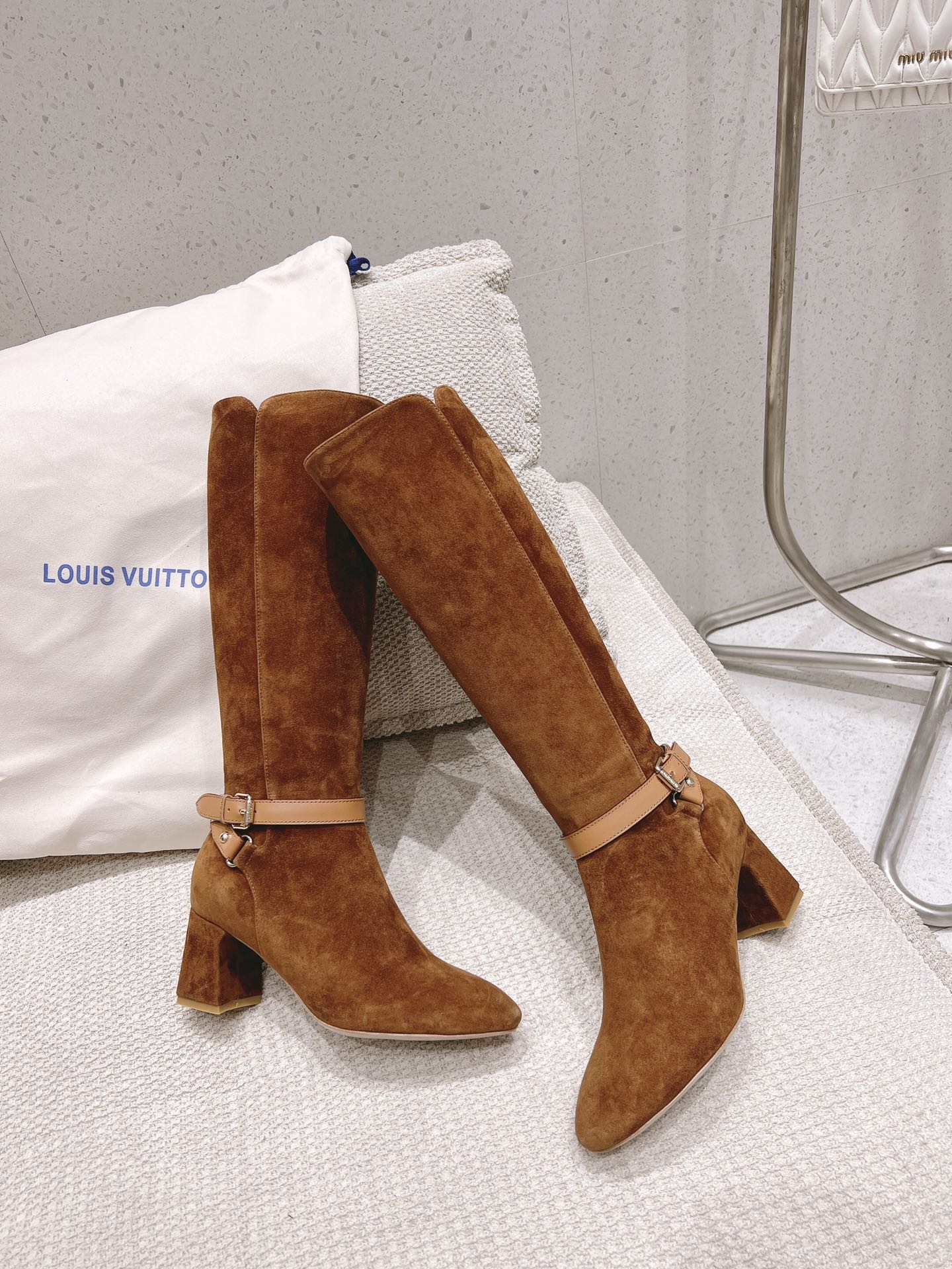 Louis Vuitton Parisienne Leather Knee-High Boots