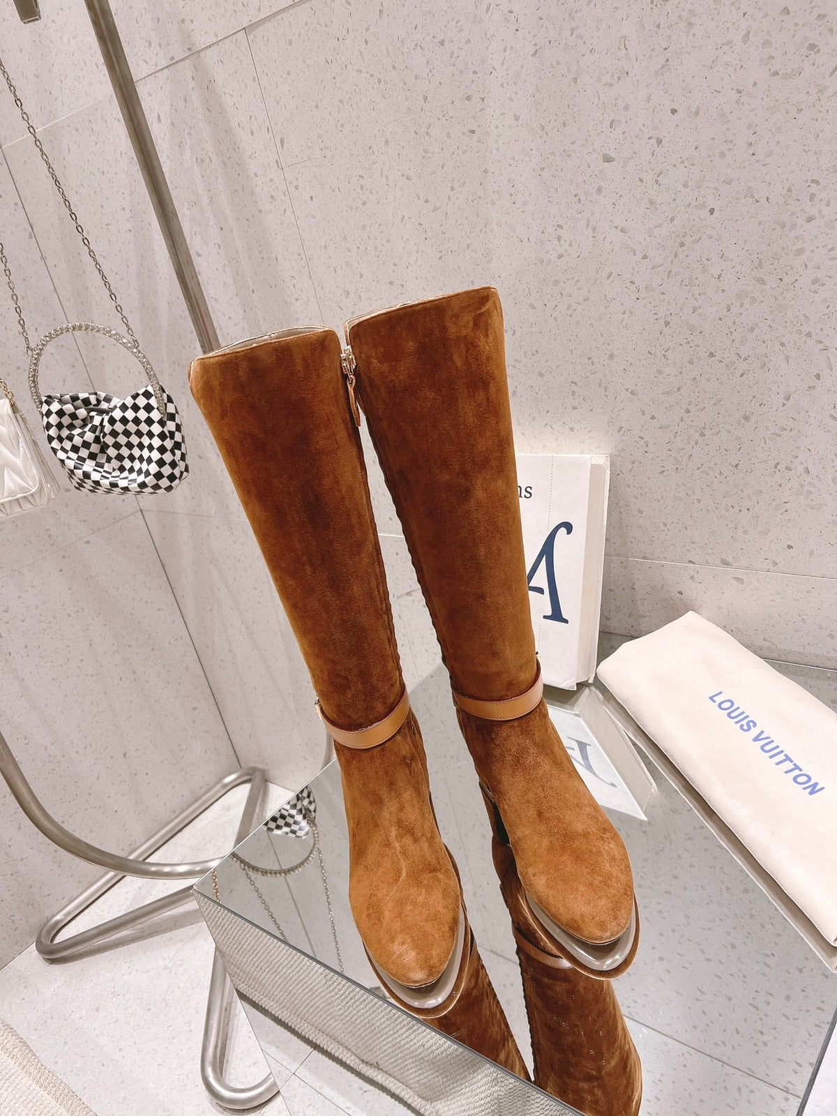 Louis Vuitton Parisienne Leather Knee-High Boots