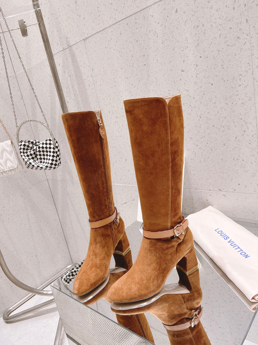Louis Vuitton Parisienne Leather Knee-High Boots