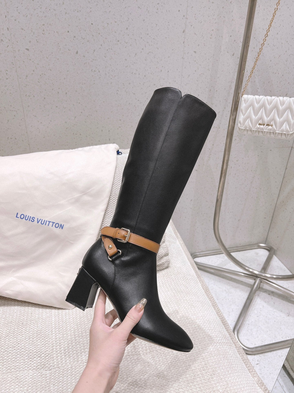 Louis Vuitton Parisienne Leather Knee-High Boots
