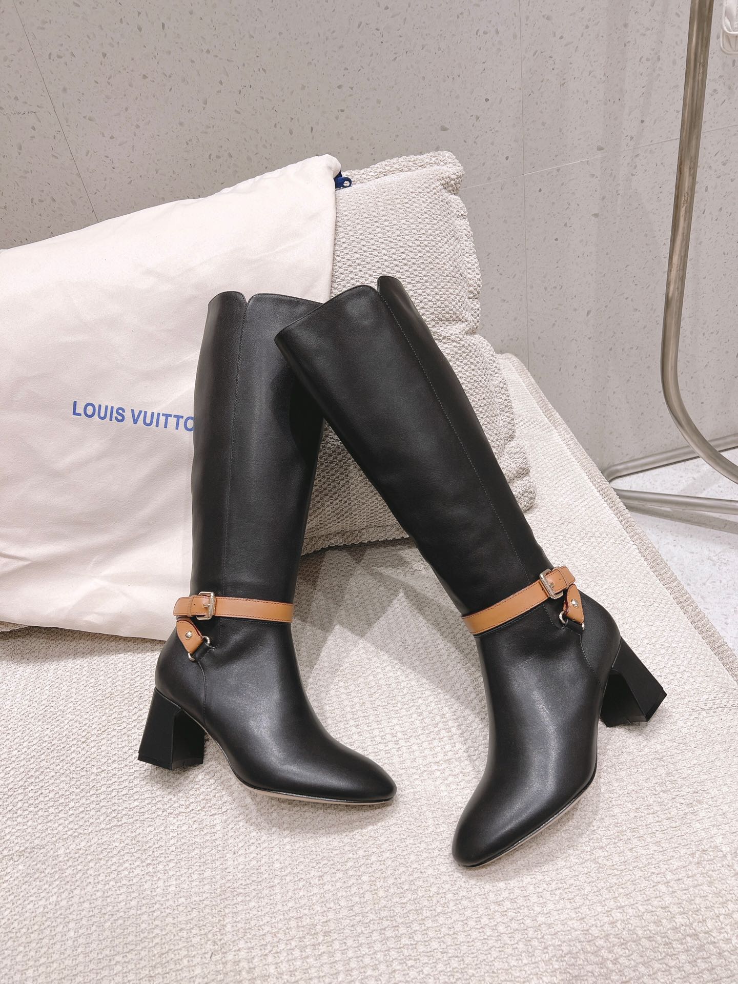 Louis Vuitton Parisienne Leather Knee-High Boots