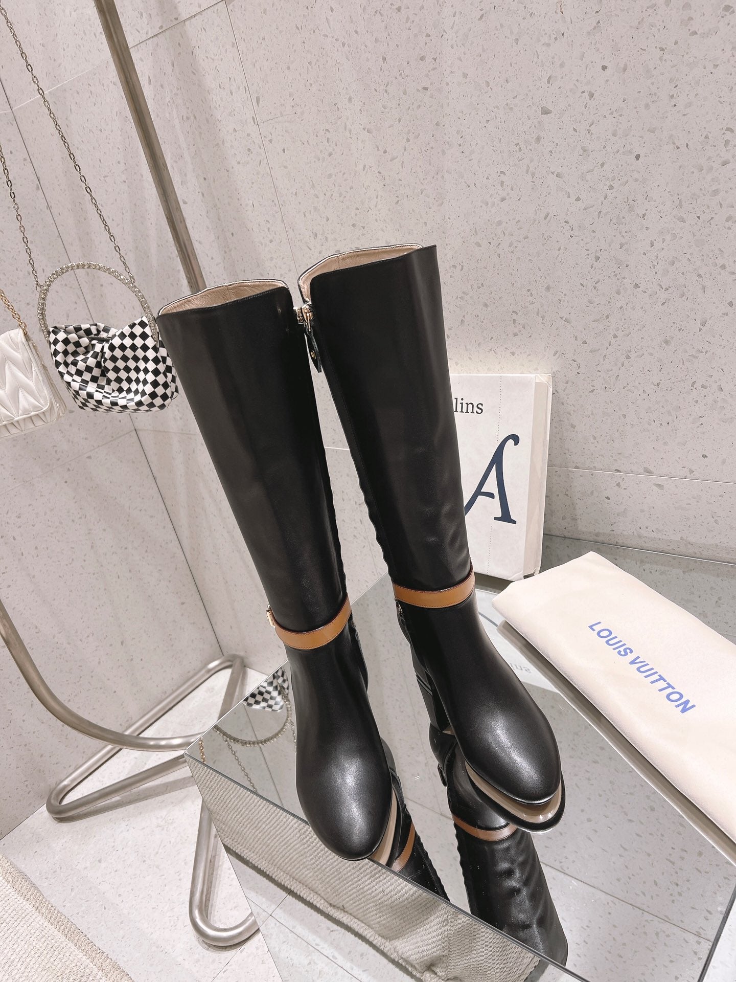 Louis Vuitton Parisienne Leather Knee-High Boots